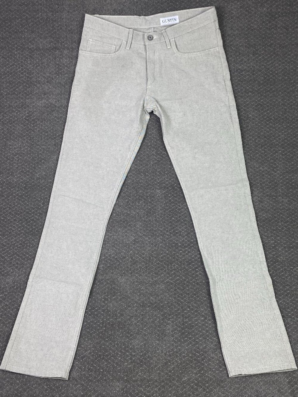 Gustin Jeans Mens 36 x 36 Slim Fit Gray Salt and Pepper Denim Cone #99 NWOT